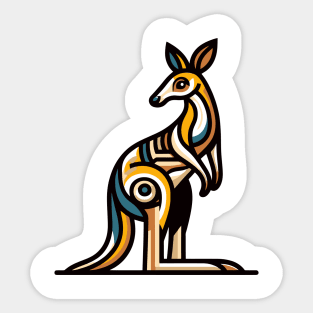 Pop art kangaroo illustration. cubism illustration of a kangaroo Sticker